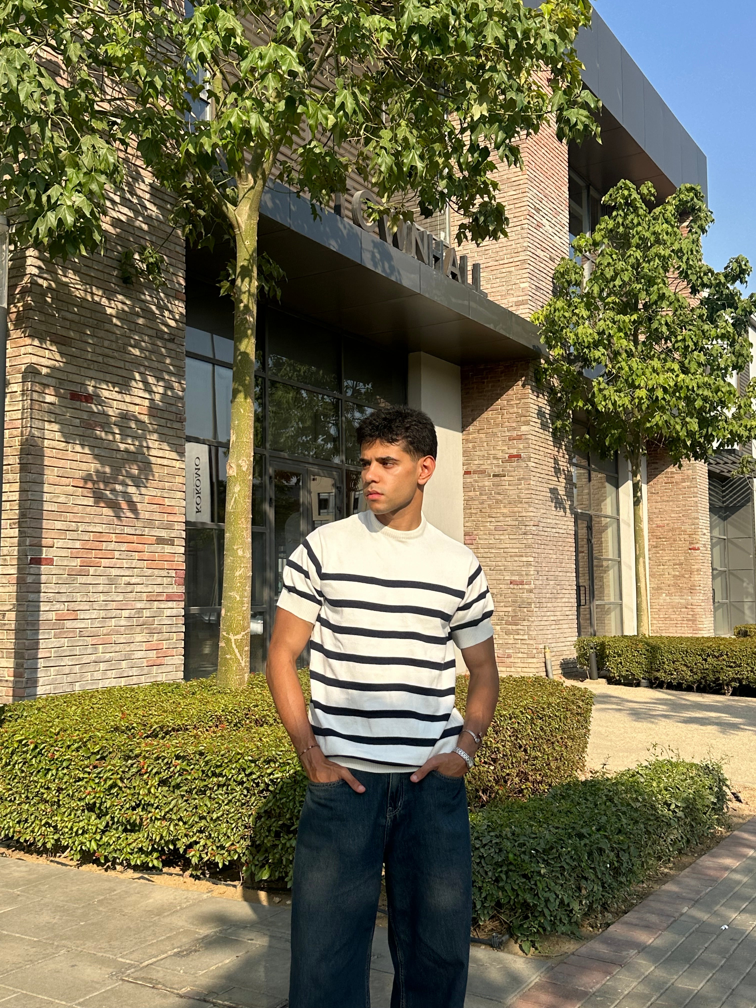 Knit striped tee
