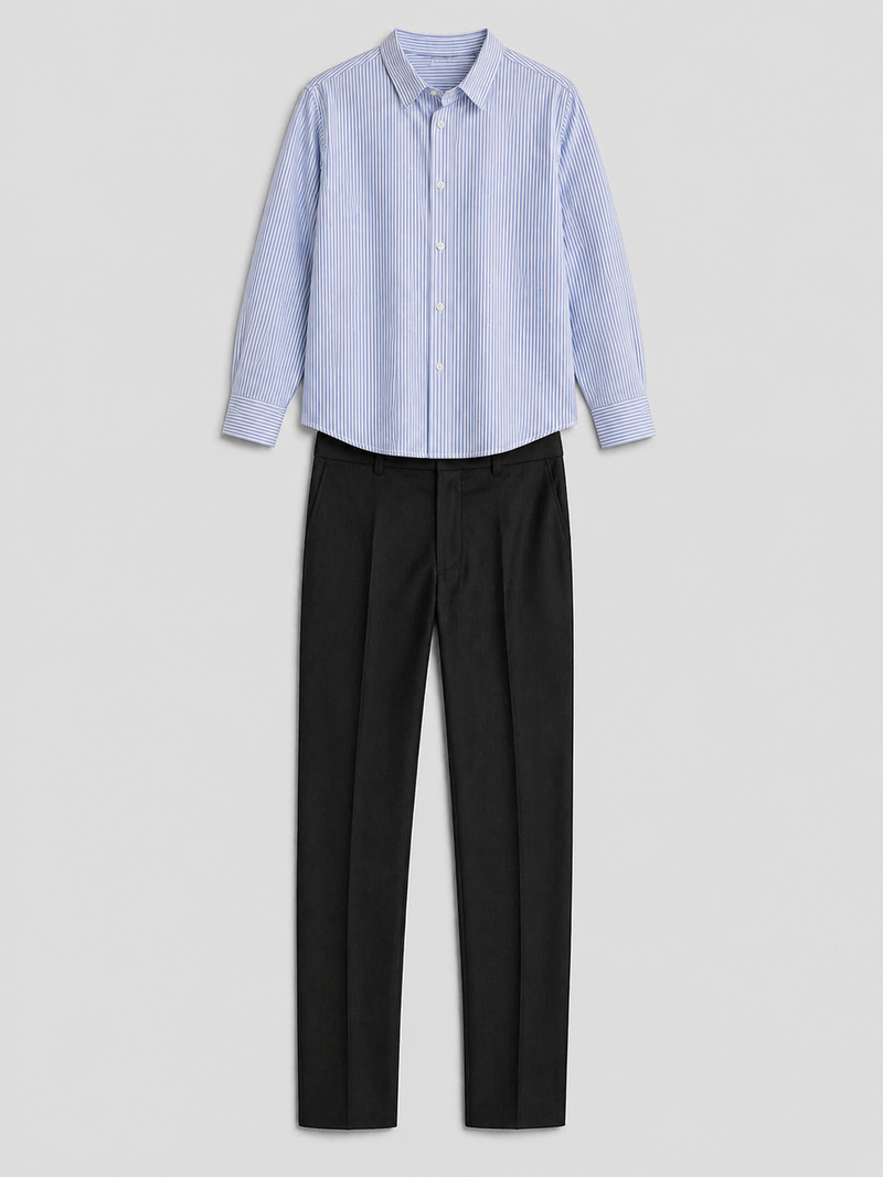 Classic Stripes & Black Tailored Set