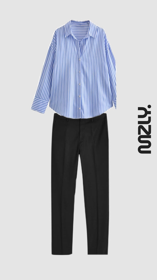 Classic Stripes & Black Tailoring Set
