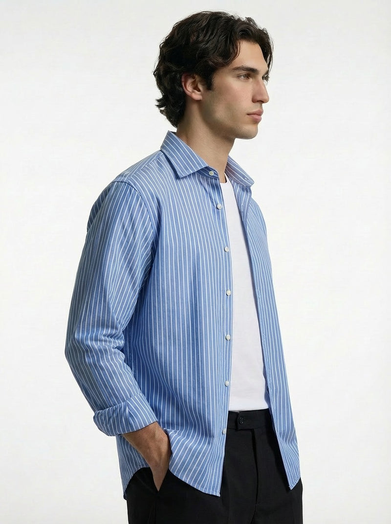 Blue striped shirt